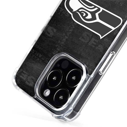 NFL Seattle Seahawks Black & White iPhone 15 Pro Max MagSafe Case