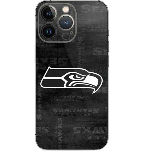 NFL Seattle Seahawks Black & White iPhone 14 Pro Skin