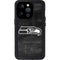 NFL Seattle Seahawks Black & White iPhone 14 Pro Waterproof Case