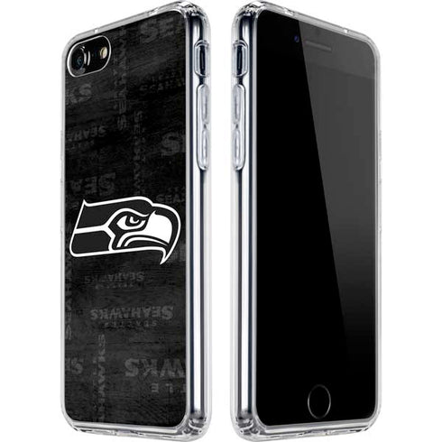 NFL Seattle Seahawks Black & White iPhone SE (2nd & 3rd Gen) Clear Case