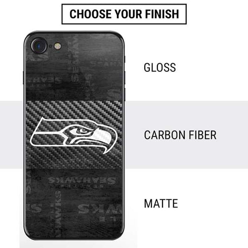 NFL Seattle Seahawks Black & White iPhone SE (2nd & 3rd Gen) Skin