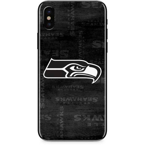 NFL Seattle Seahawks Black & White iPhone X Skin