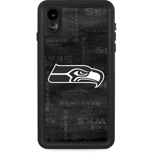NFL Seattle Seahawks Black & White iPhone XR Waterproof Case
