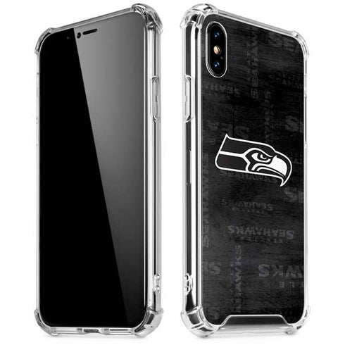 NFL Seattle Seahawks Black & White iPhone XS Max Clear Case