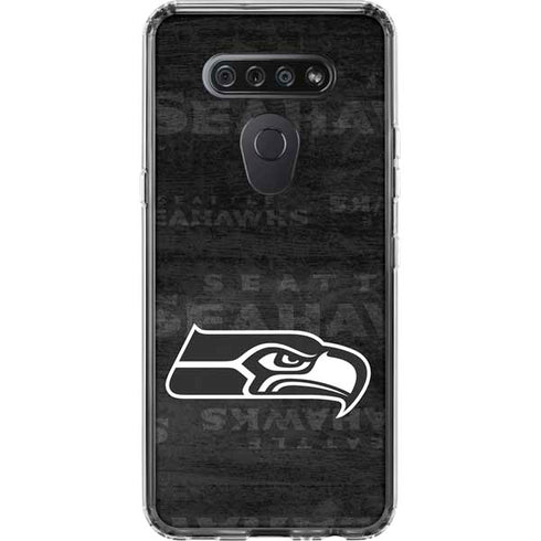NFL Seattle Seahawks Black & White LG K51/Q51 Clear Case