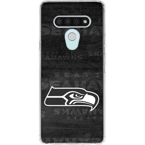 NFL Seattle Seahawks Black & White LG Stylo 6 Clear Case