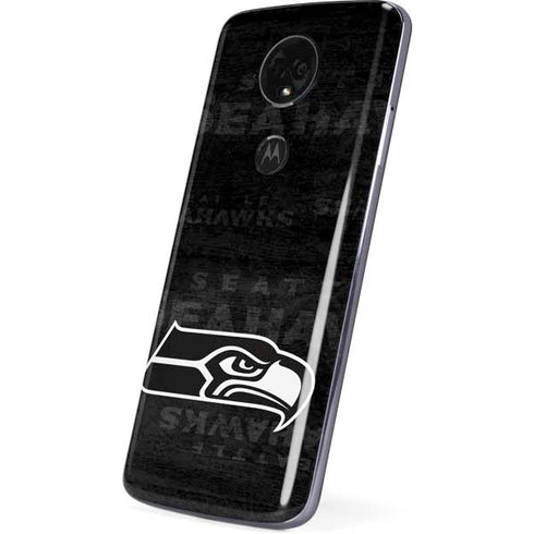NFL Seattle Seahawks Black & White Moto E5 Plus Skin