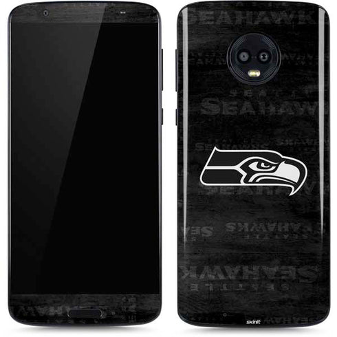 NFL Seattle Seahawks Black & White Moto G6 Skin