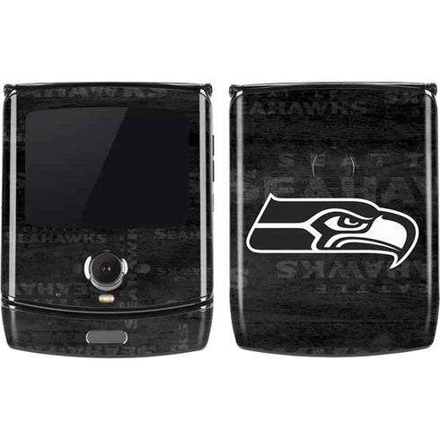 NFL Seattle Seahawks Black & White Motorola RAZR Skin