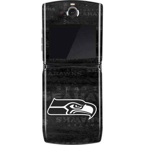 NFL Seattle Seahawks Black & White Motorola RAZR Skin