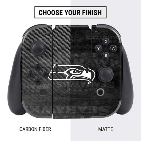 NFL Seattle Seahawks Black & White Nintendo Switch Bundle Skin