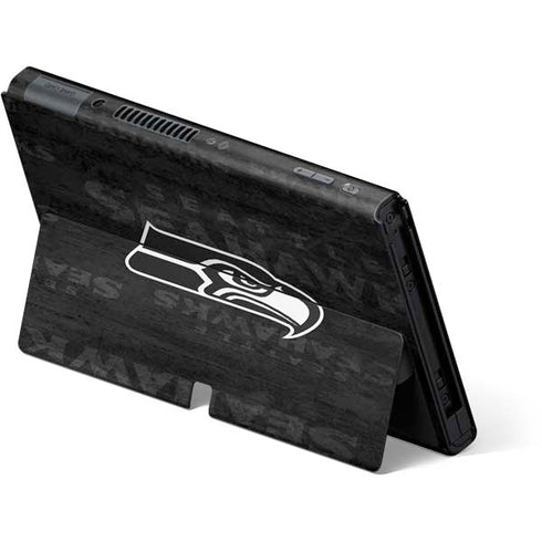 NFL Seattle Seahawks Black & White Nintendo Switch OLED (2021) Skin