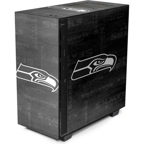 NFL Seattle Seahawks Black & White NZXT H510 Compact ATX Mid-Tower Case Skin