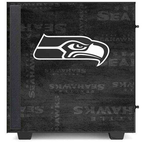 NFL Seattle Seahawks Black & White NZXT H510 Compact ATX Mid-Tower Case Skin