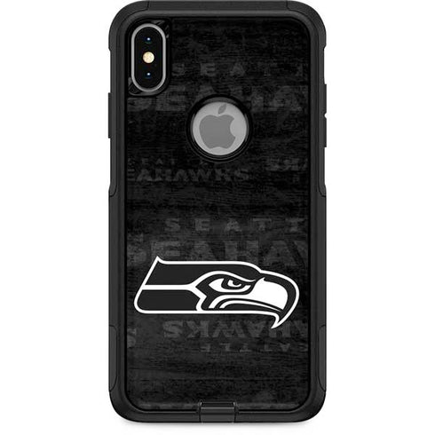 NFL Seattle Seahawks Black & White Otterbox Commuter iPhone Skin