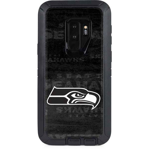 NFL Seattle Seahawks Black & White Otterbox Defender Galaxy Skin