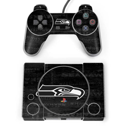 NFL Seattle Seahawks Black & White PlayStation Classic Bundle Skin