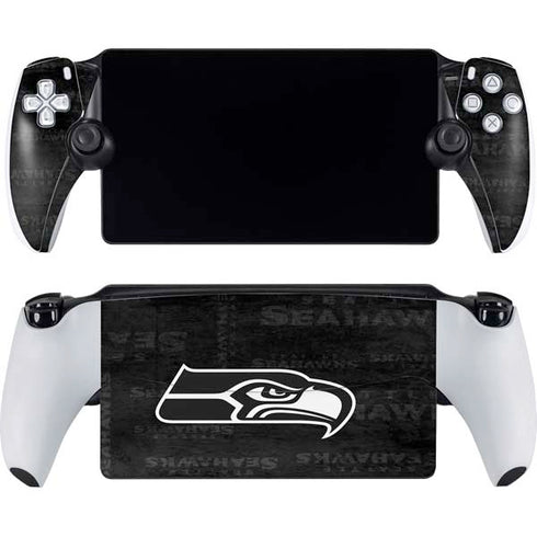NFL Seattle Seahawks Black & White PlayStation Portal Remote Player Skin