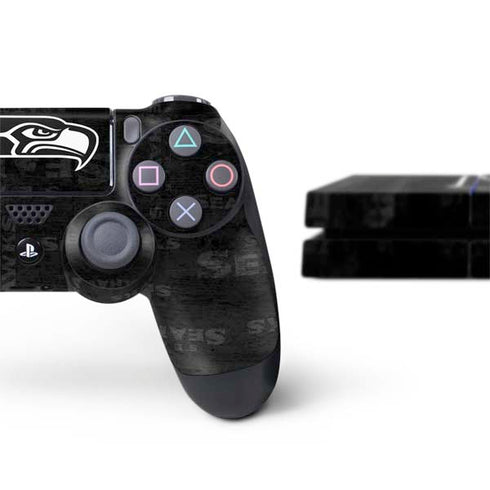 NFL Seattle Seahawks Black & White PS4 Console and Controller Bundle Skin