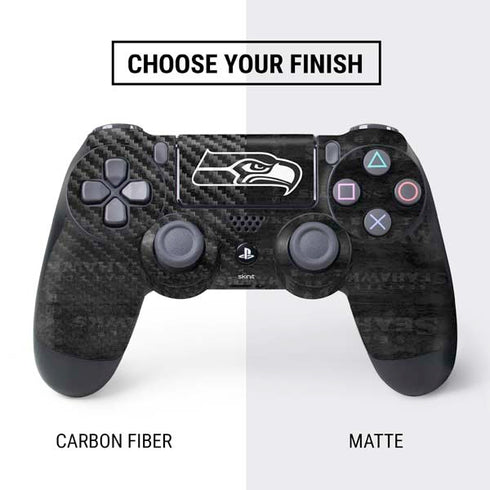 NFL Seattle Seahawks Black & White PS4 Controller Skin