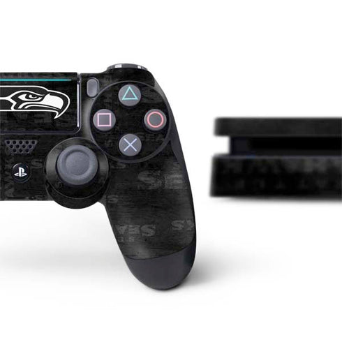 NFL Seattle Seahawks Black & White PS4 Slim Bundle Skin