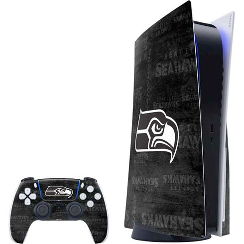 NFL Seattle Seahawks Black & White PS5 Bundle Skin