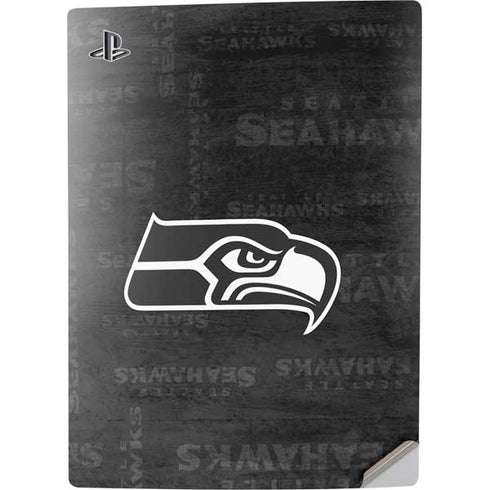 NFL Seattle Seahawks Black & White PS5 Digital Edition Console Skin