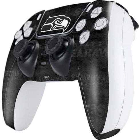 NFL Seattle Seahawks Black & White PS5 Controller Skin