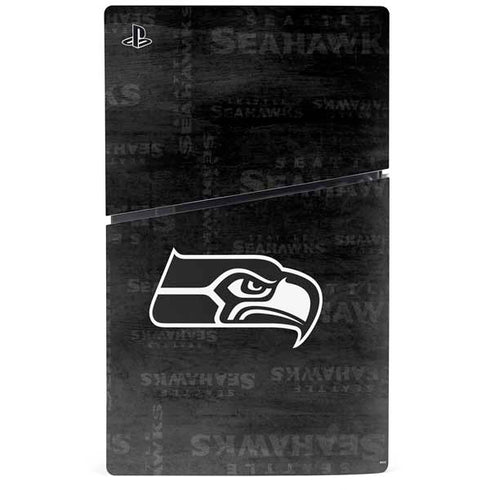 NFL Seattle Seahawks Black & White PS5 Slim Disk Bundle Skin