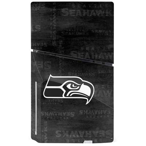 NFL Seattle Seahawks Black & White PS5 Slim Disk Bundle Skin
