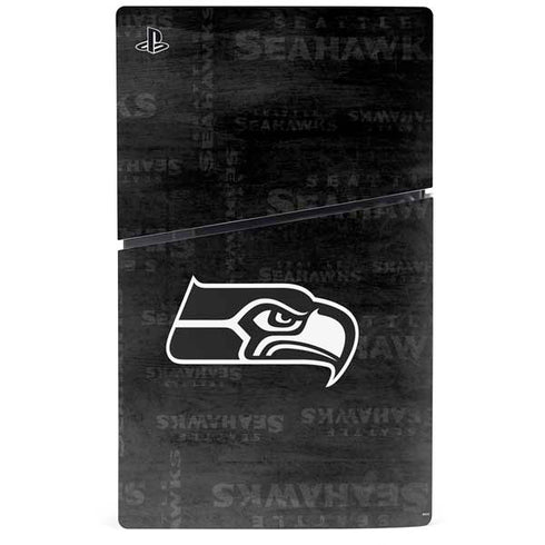 NFL Seattle Seahawks Black & White PS5 Slim Digital Edition Bundle Skin