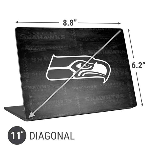 NFL Seattle Seahawks Black & White Universal Laptop 11in (8.8 x 6.2in) Skin