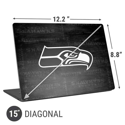 NFL Seattle Seahawks Black & White Universal Laptop 15in (12.2 x 8.8in) Skin