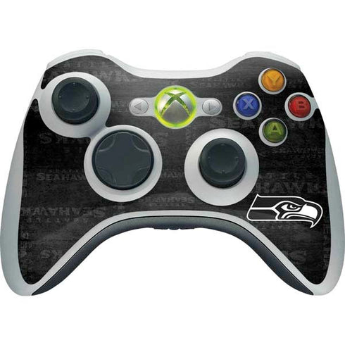 NFL Seattle Seahawks Black & White Xbox 360 Wireless Controller Skin