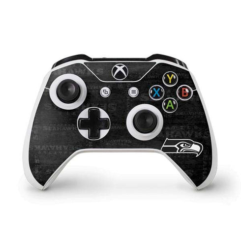 NFL Seattle Seahawks Black & White Xbox One S Controller Skin
