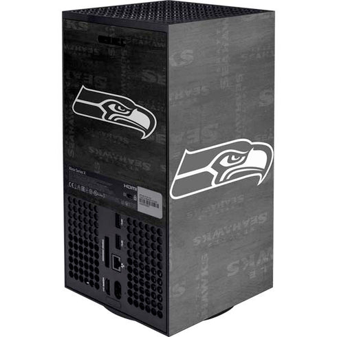 NFL Seattle Seahawks Black & White Xbox Series X Console Skin
