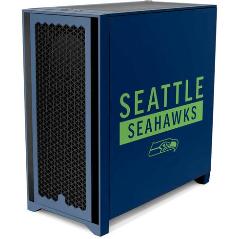 NFL Seattle Seahawks Blue Performance Series Corsair 4000D Tempered Glass Mid-Tower ATX Case Skin