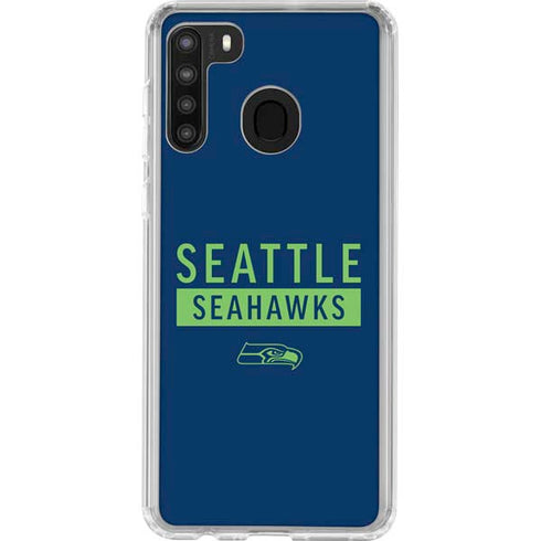 NFL Seattle Seahawks Blue Performance Series Galaxy A21 Clear Case