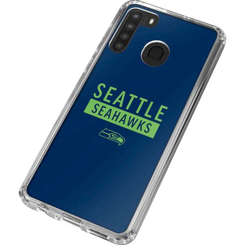NFL Seattle Seahawks Blue Performance Series Galaxy A21 Clear Case