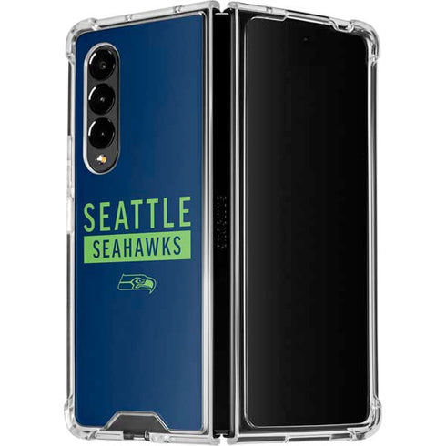 NFL Seattle Seahawks Blue Performance Series Galaxy Z Fold4 5G Clear Case