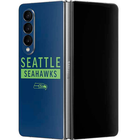NFL Seattle Seahawks Blue Performance Series Galaxy Z Fold4 5G Skin