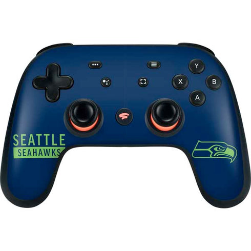 NFL Seattle Seahawks Blue Performance Series Google Stadia Controller Skin