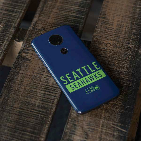 NFL Seattle Seahawks Blue Performance Series Moto E5 Plus Skin