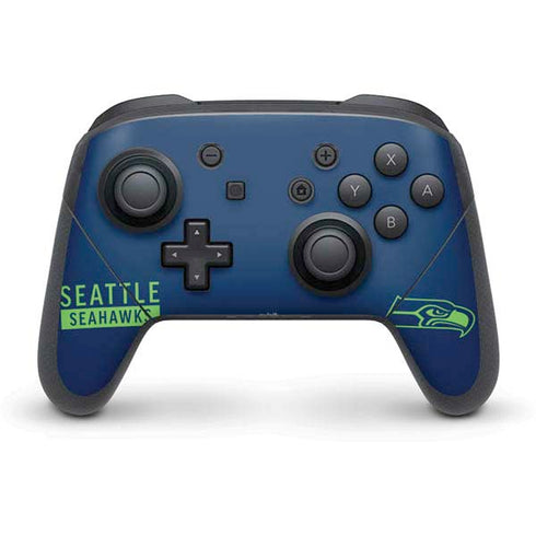 NFL Seattle Seahawks Blue Performance Series Nintendo Switch Pro Controller Skin