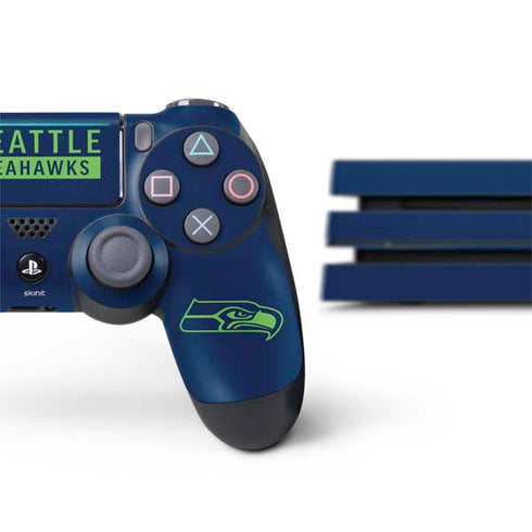 NFL Seattle Seahawks Blue Performance Series PS4 Pro Bundle Skin