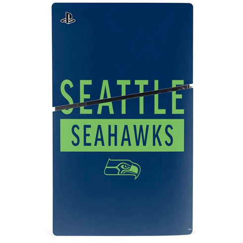 NFL Seattle Seahawks Blue Performance Series PS5 Slim Disk Console Skin