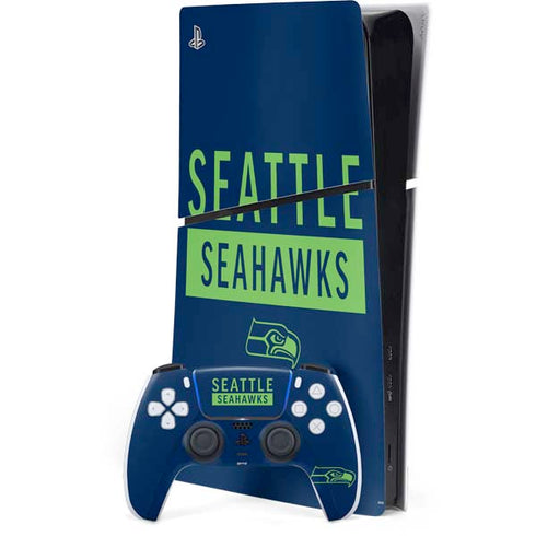 NFL Seattle Seahawks Blue Performance Series PS5 Slim Digital Edition Console Skin