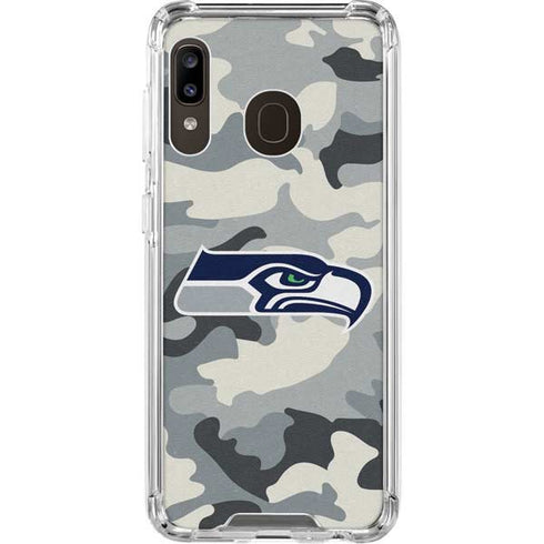 NFL Seattle Seahawks Camo Galaxy A30 Clear Case