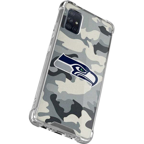 NFL Seattle Seahawks Camo Galaxy A71 5G Clear Case