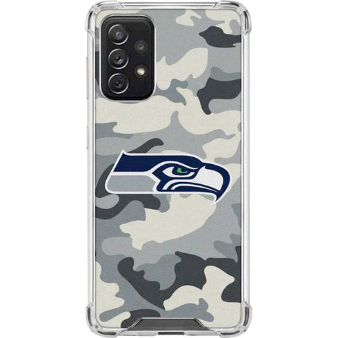 NFL Seattle Seahawks Camo Galaxy A72 5G Clear Case